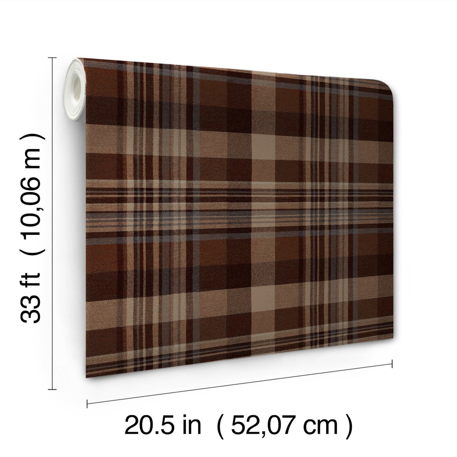 Dutton Plaid Rust Wallpaper with Traditional Plaid Pattern - Chesapeake 4142-72636