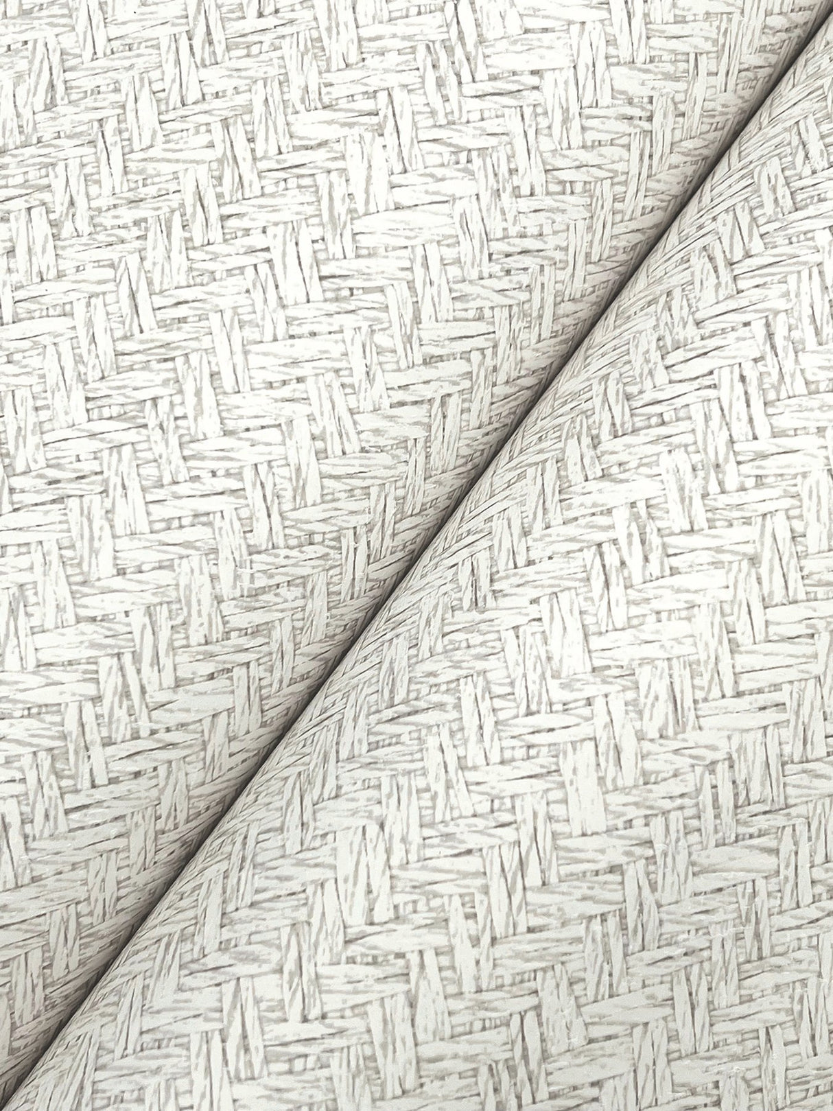 Woven Basket White Wallpaper with Raised Ink Fabric Texture - Chesapeake 4142-72643
