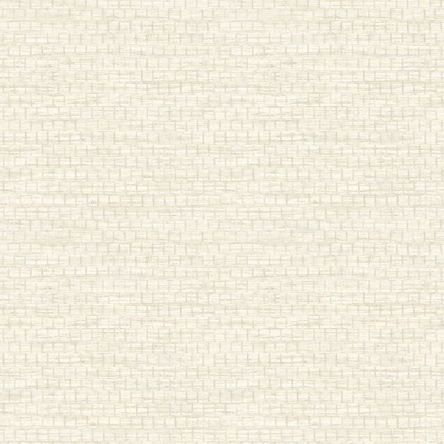 Plaited Grass Cream Wallpaper with Faux Grasscloth Basketweave - Chesapeake 4142-72650