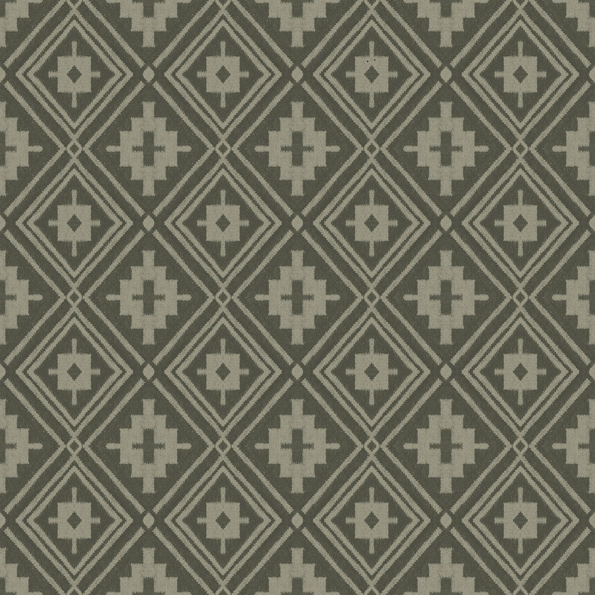 Camp Blanket Green Wallpaper with Geometric Western Medallion Pattern - Chesapeake 4142-72658