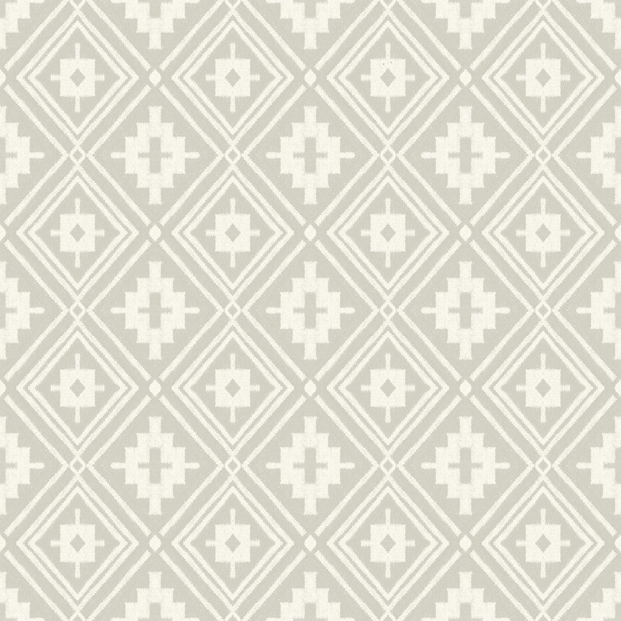Camp Blanket Silver Wallpaper with Geometric Western Medallion Pattern - Chesapeake 4142-72659
