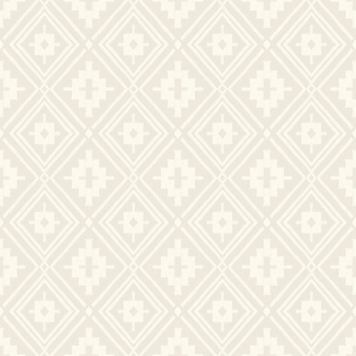 Camp Blanket Cream Wallpaper with Geometric Western Medallion Pattern, Traditional Style - Chesapeake 4142-72661