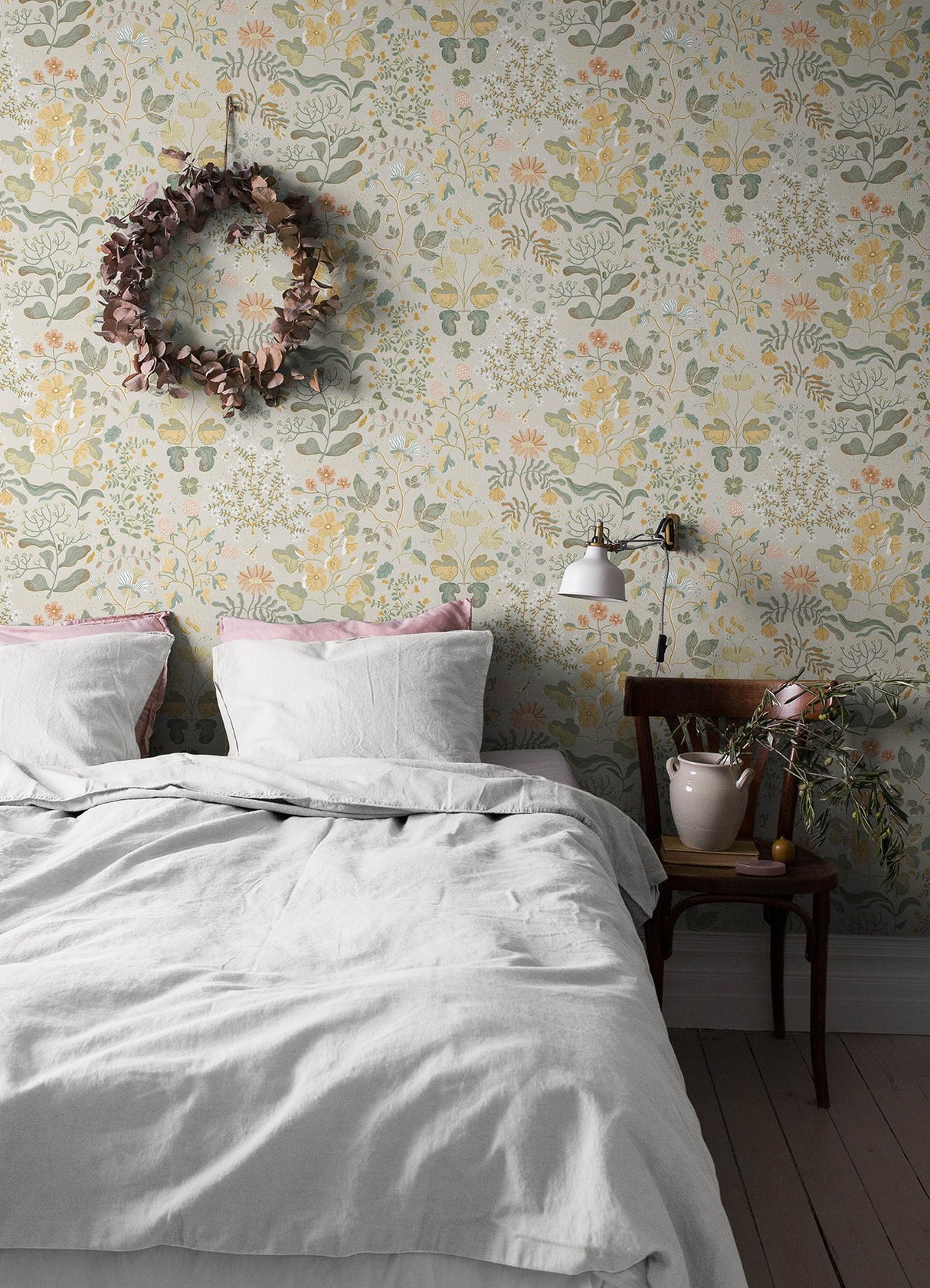 Groh Apricot Floral Wallpaper with Botanical Whimsical Motif - A-Street Prints 4143-22003