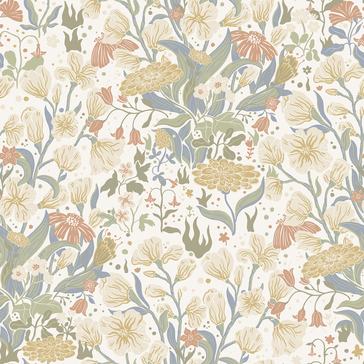 Hava Neutral Meadow Flowers Wallpaper by A-Street Prints - MD22011