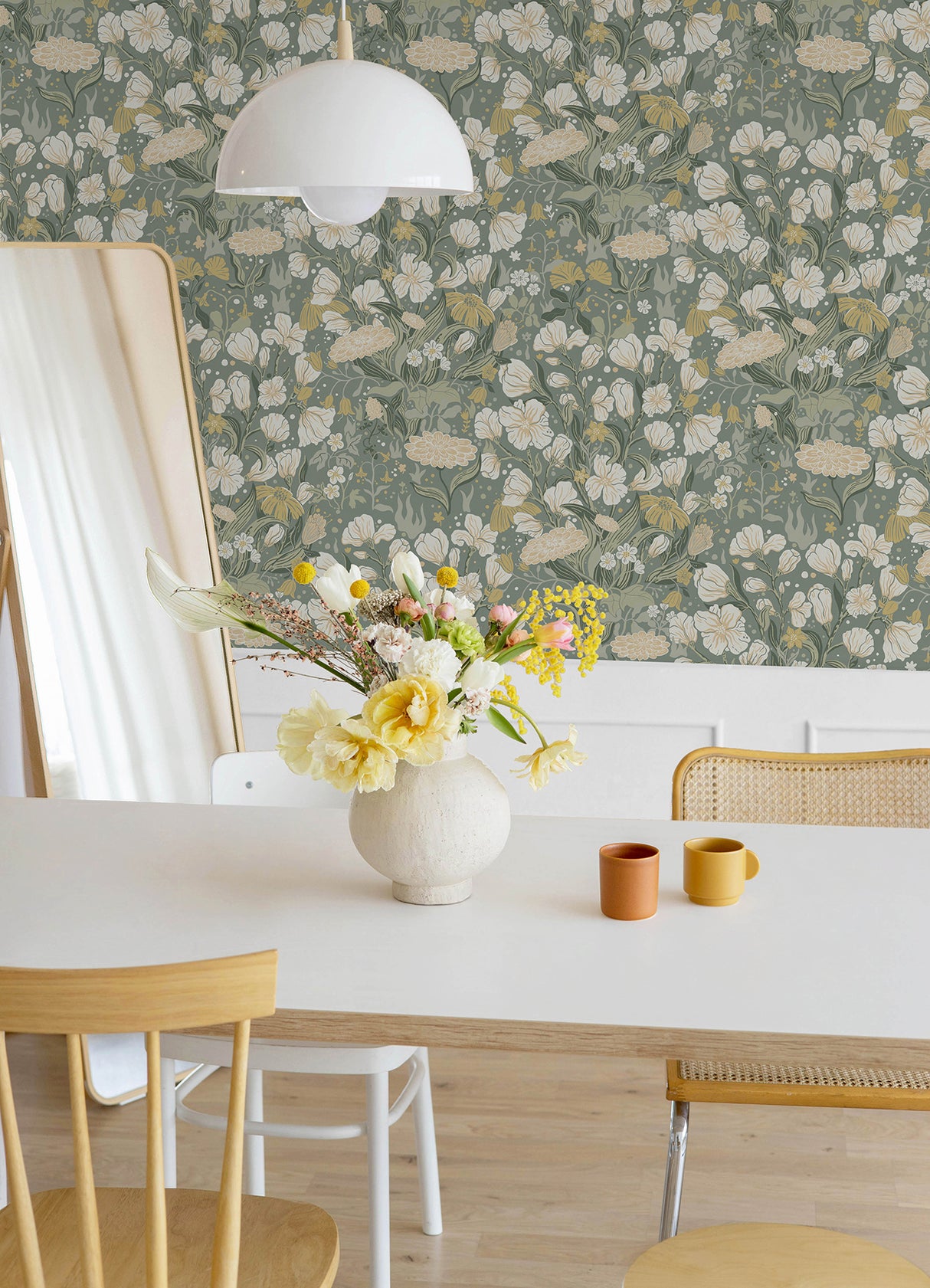Hava Moss by A-Street Prints Whimsical Botanical Meadow Flowers Unpasted Non Woven Wallpaper Roll 20.9 in Wide by 33 ft Long - MD22014