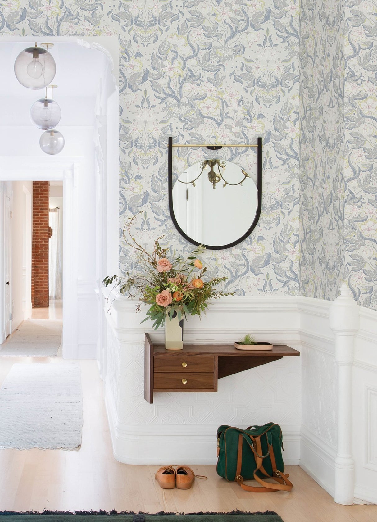 Lisa Bone Floral Damask Wallpaper with Whimsical Botanical Pattern - A-Street Prints 4143-22015