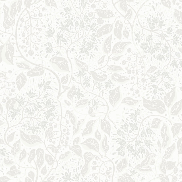 Turi Light Grey Twining Vines Wallpaper with Botanical Farmhouse Pattern - 4143-22021