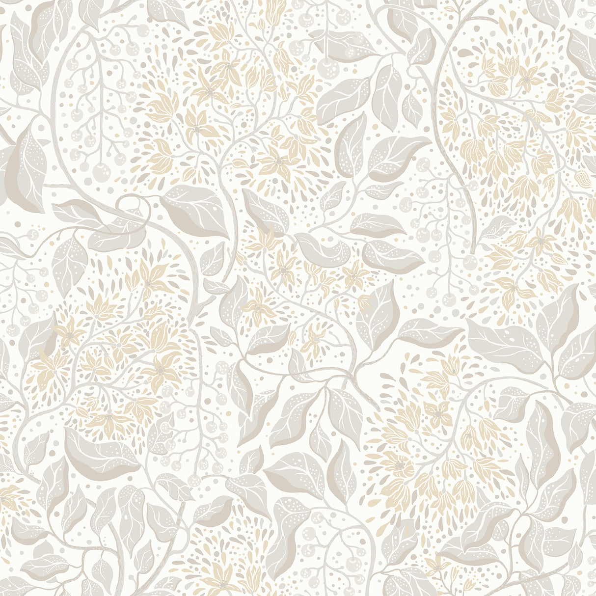 Turi Khaki Twining Vines Botanical Wallpaper by A-Street Prints - MD22023