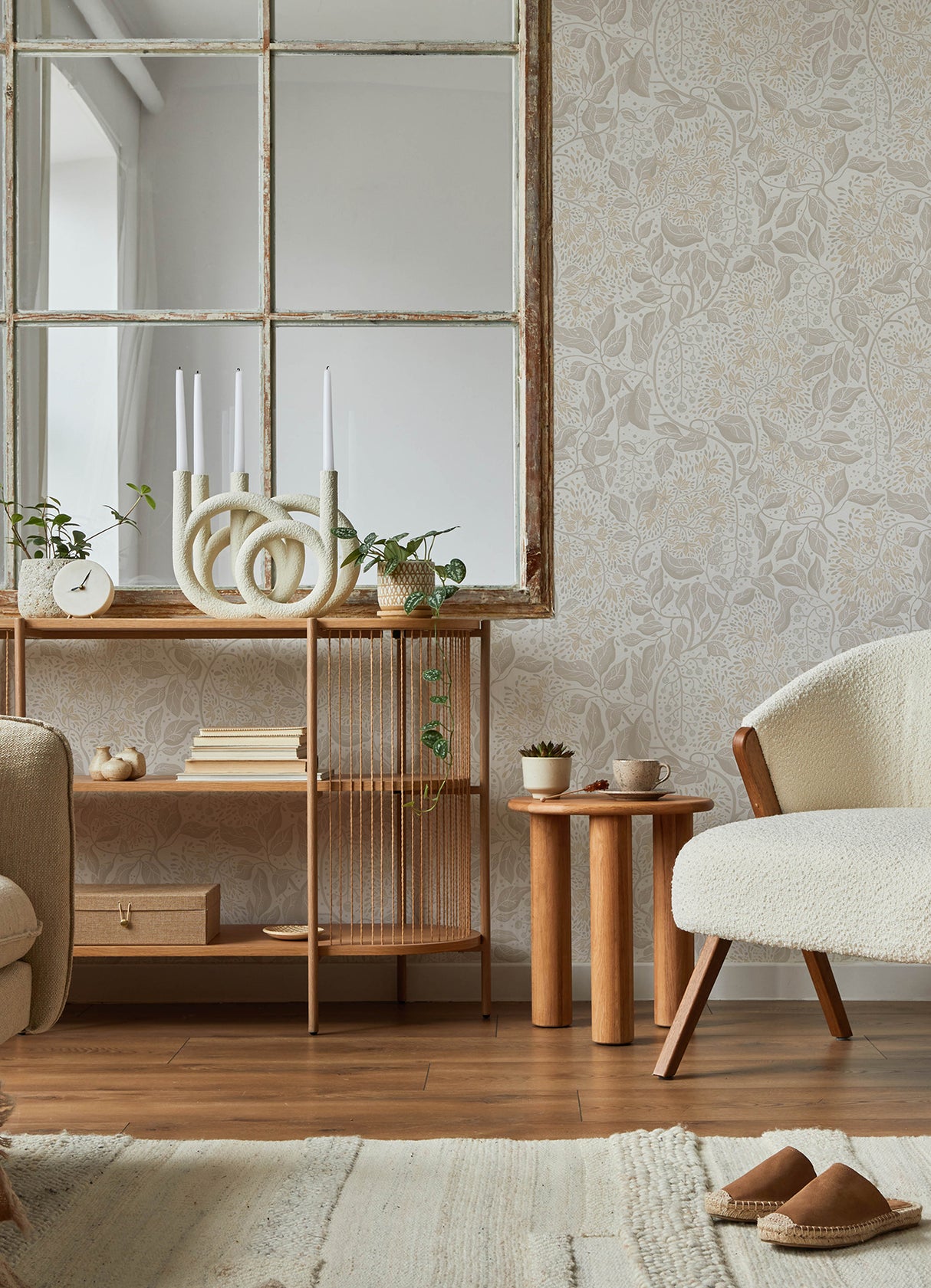 Turi Khaki Twining Vines Botanical Farmhouse Wallpaper by A-Street Prints, Unpasted Non Woven Roll, 20.9 in x 33 ft, Covers 57.5 sq ft - MD22023