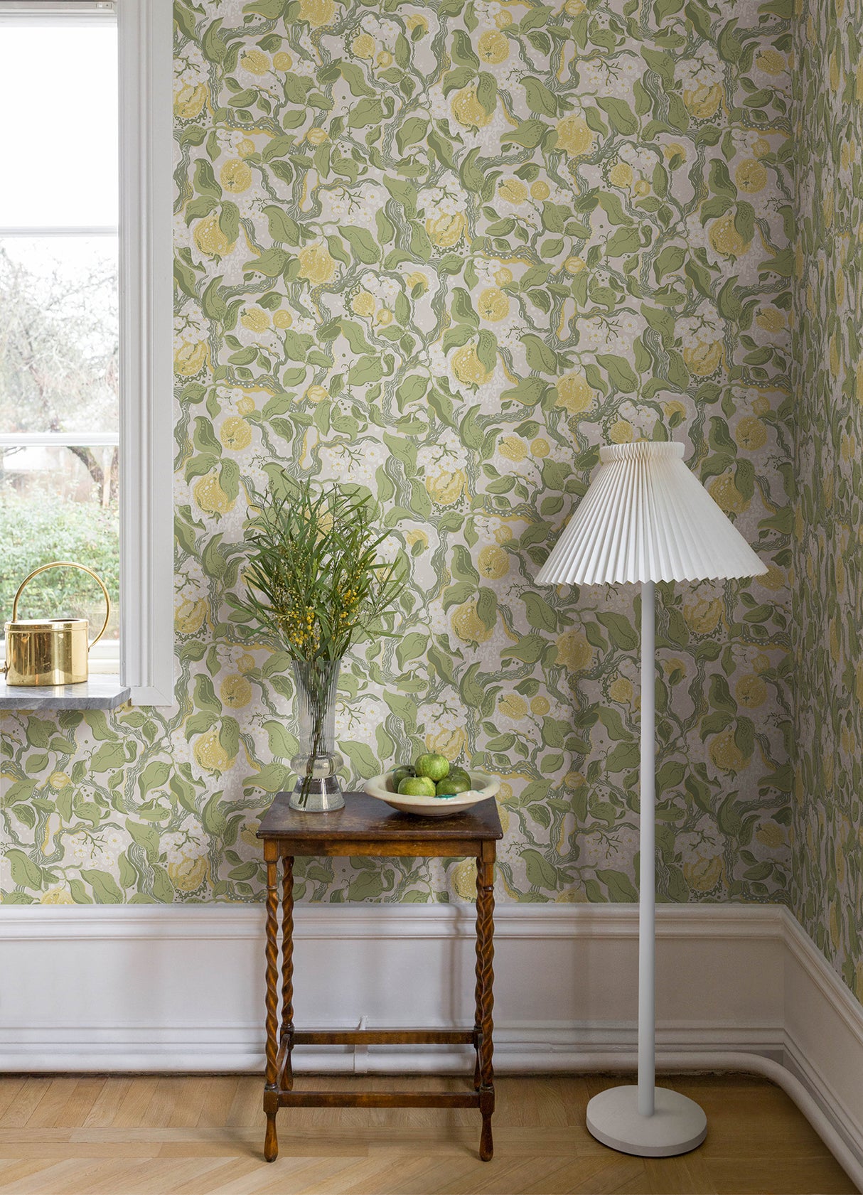Kort Yellow Fruit and Floral Botanical by A-Street Prints Scandinavian Non Woven Unpasted Sidewall Wallpaper Roll 20.9-in x 33-ft - MD22027