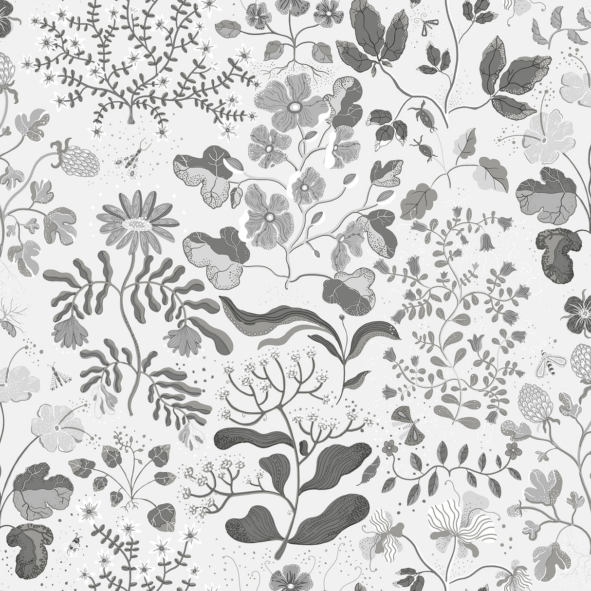 Groh Grey Floral Wallpaper by A-Street Prints - MD22029