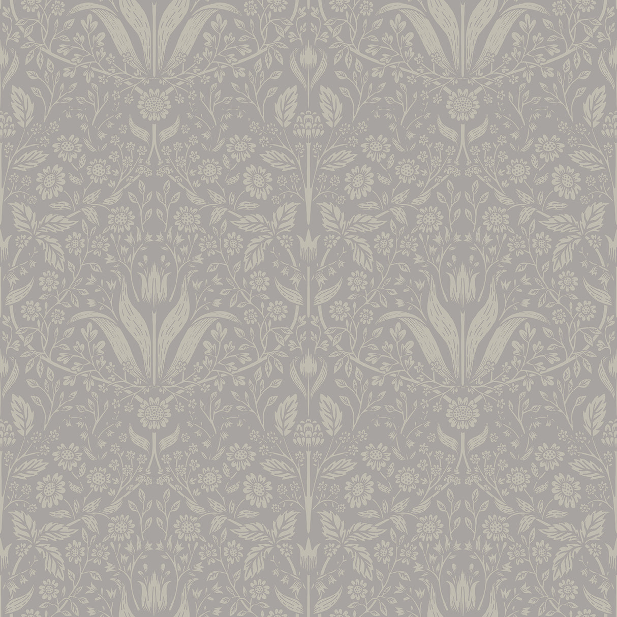 Mara Grey Tulip Ogee Wallpaper by A-Street Prints - MD34008