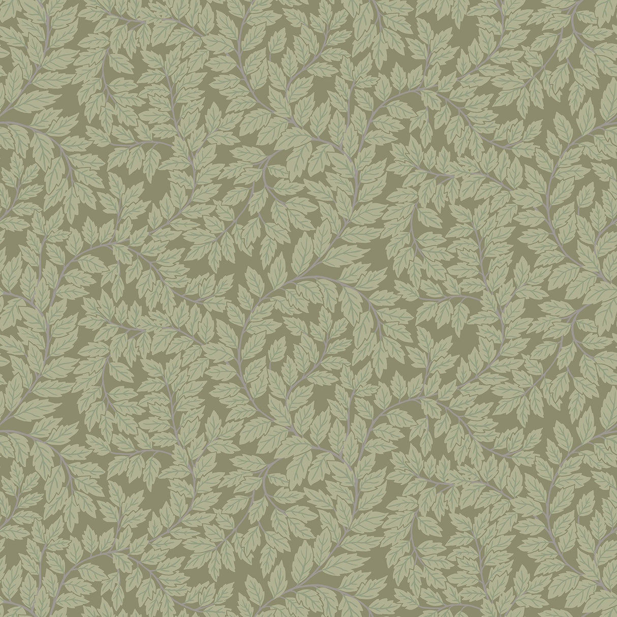Lindlöv Moss Leafy Vines Wallpaper with Botanical Scandinavian Pattern - A-Street Prints 4143-34020