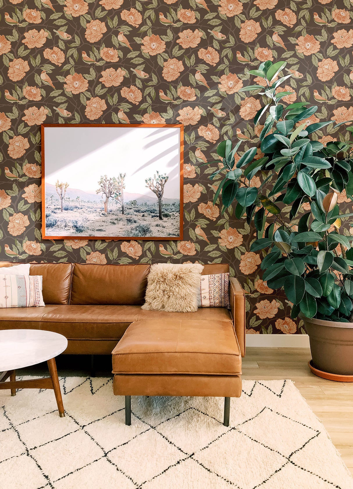 Bernadina Black by A-Street Prints Rosebush Botanical Bohemian Floral Bird Non Woven Unpasted Wallpaper Roll 57.5 Sq Ft - MD34026