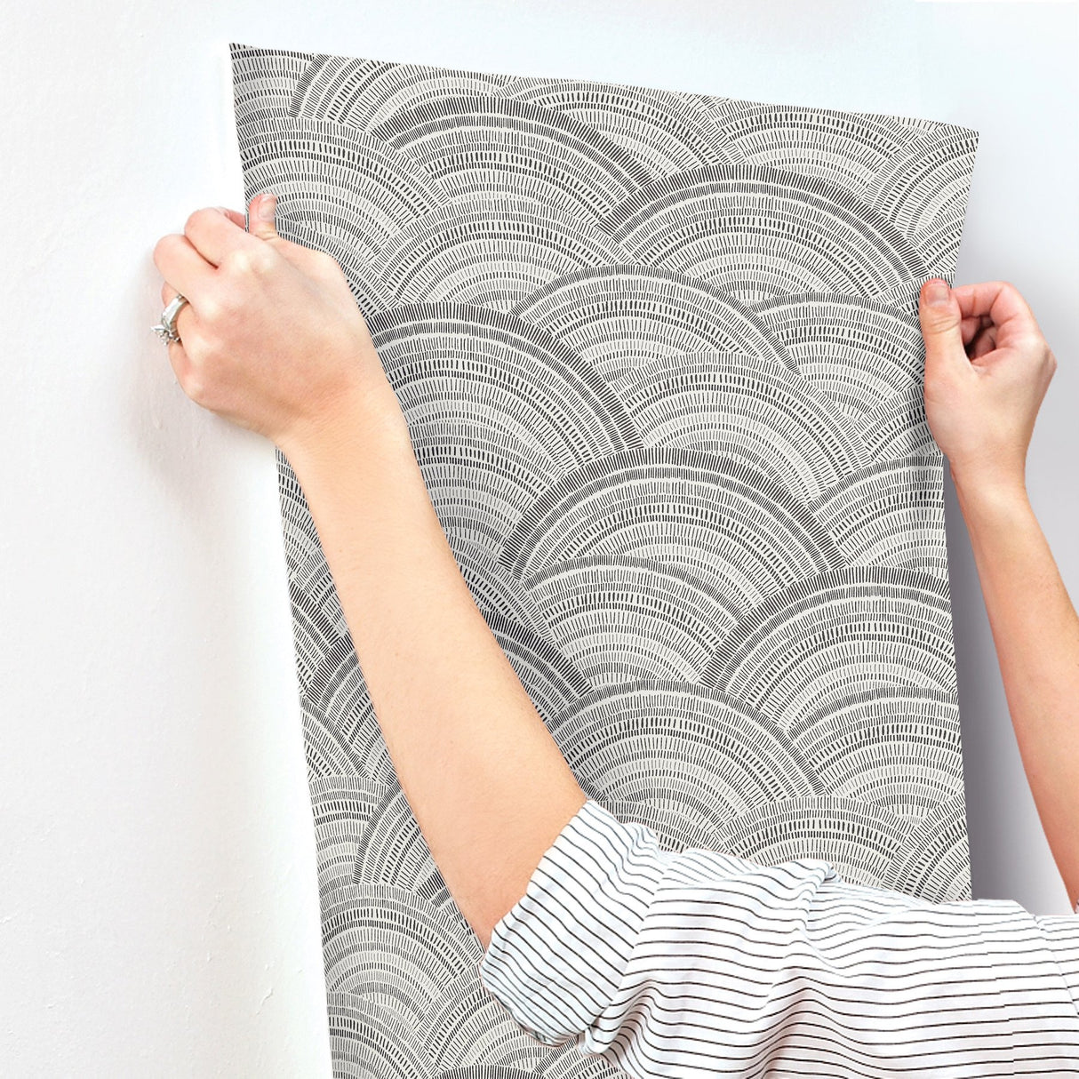 Encircle Black Geometric Wallpaper with Bohemian Graphics Pattern - A-Street Prints 4146-27203