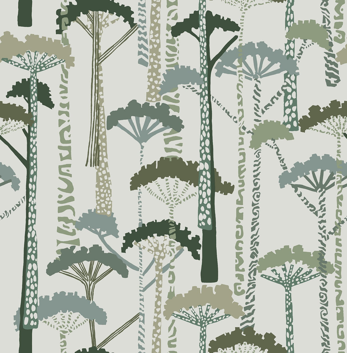 Unify Green Forest Wallpaper with Botanical Trees Motif - A-Street Prints 4146-27205