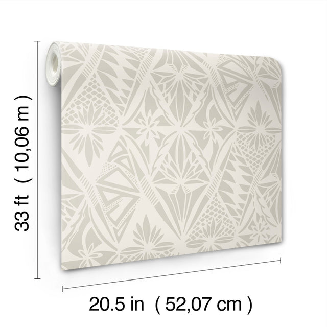 Urbane Light Grey Diamonds Wallpaper with Global Geometric Motif - Brewster 4146-27212