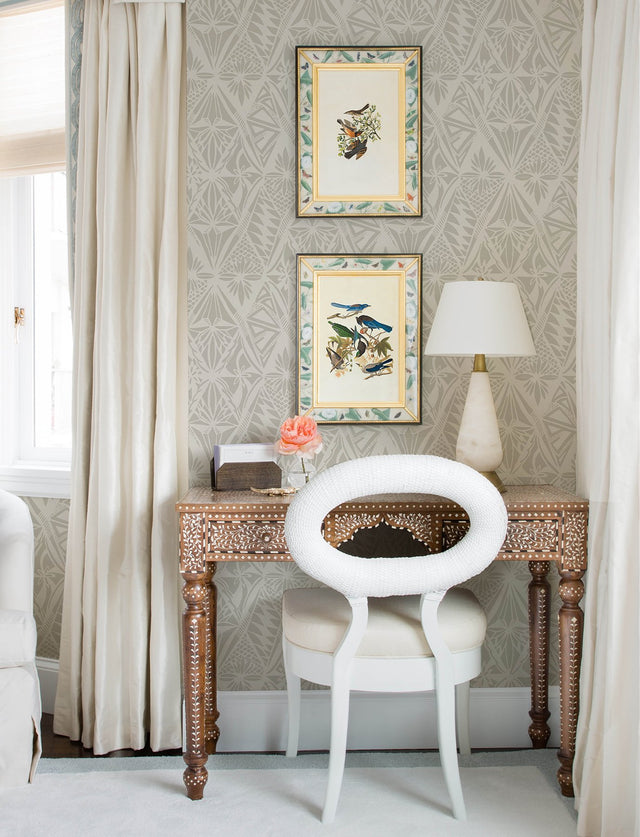 Urbane Light Grey Diamonds Wallpaper with Global Geometric Motif - Brewster 4146-27212