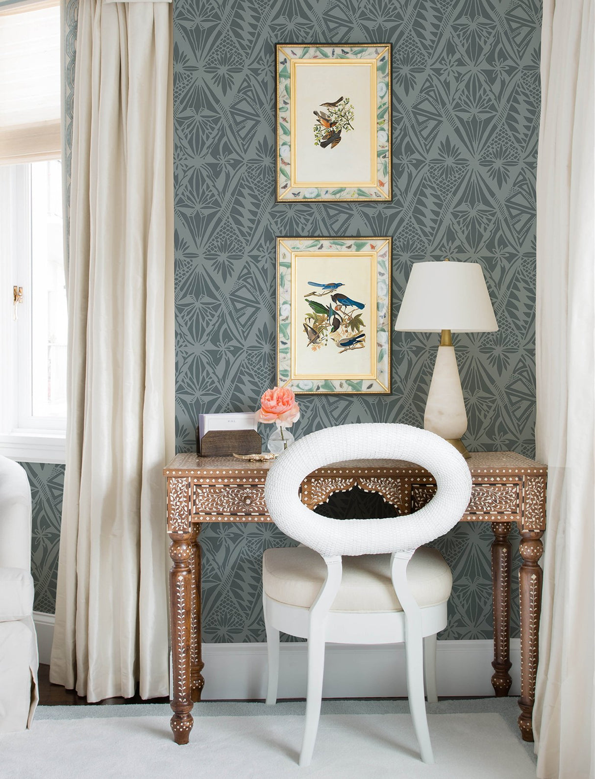Urbane Denim Diamonds Wallpaper with Global Geometric Motif - A-Street Prints 4146-27213