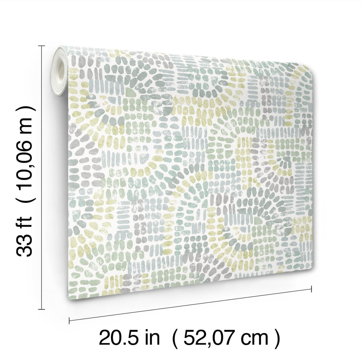 Wanderer Aquamarine Mosaic Wallpaper with Geometric Bohemian Motif - A?Street Prints 4146-27214