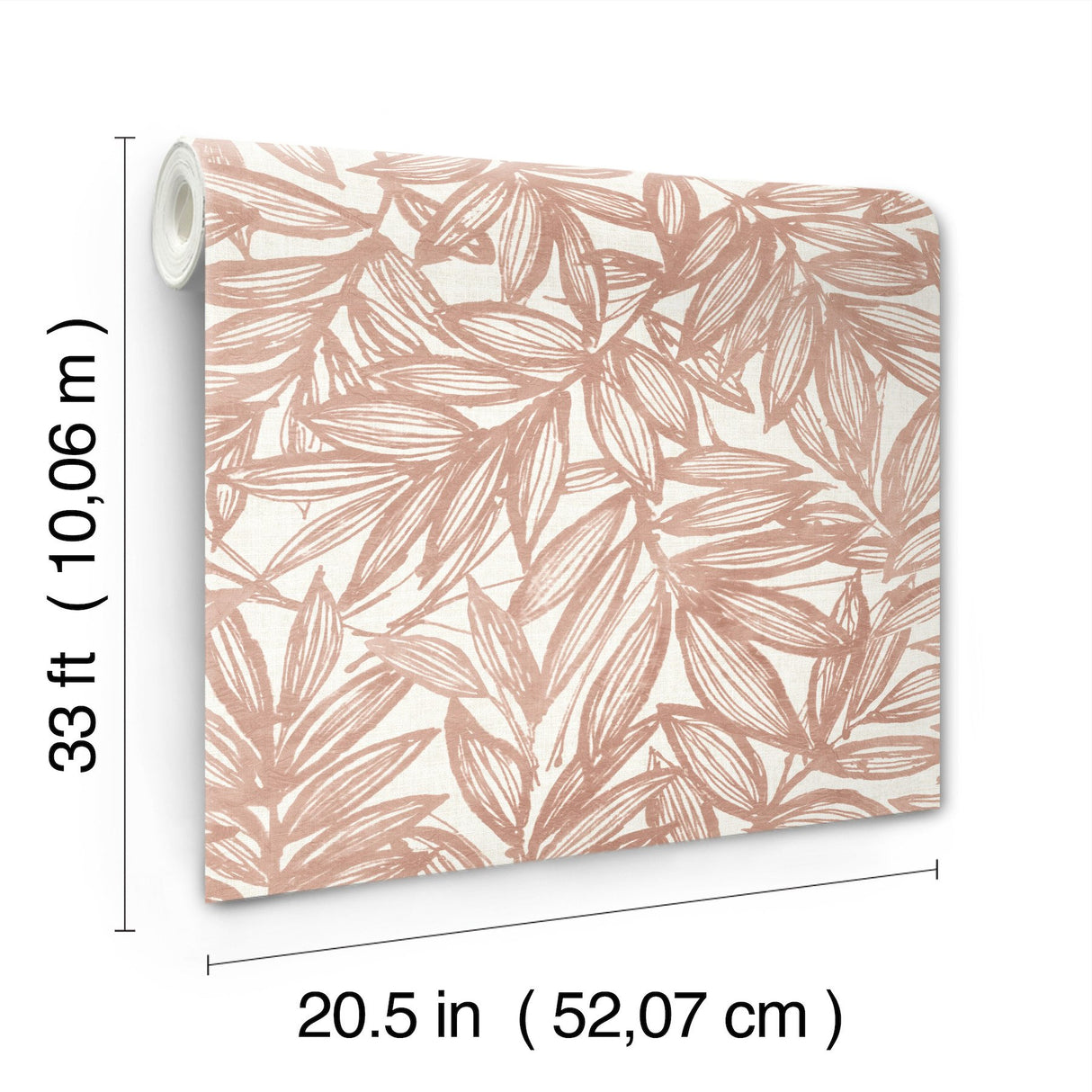 Rhythmic Coral Leaf Wallpaper with Textured Botanical Leaf Pattern - A-Street Prints 4146-27232