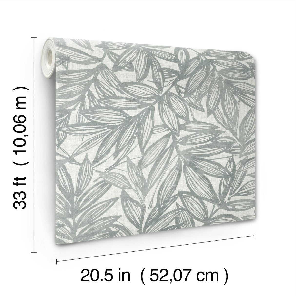 Rhythmic Grey Leaf Wallpaper with Botanical Leaves Motif, Farmhouse Style - A-Street Prints 4146-27234
