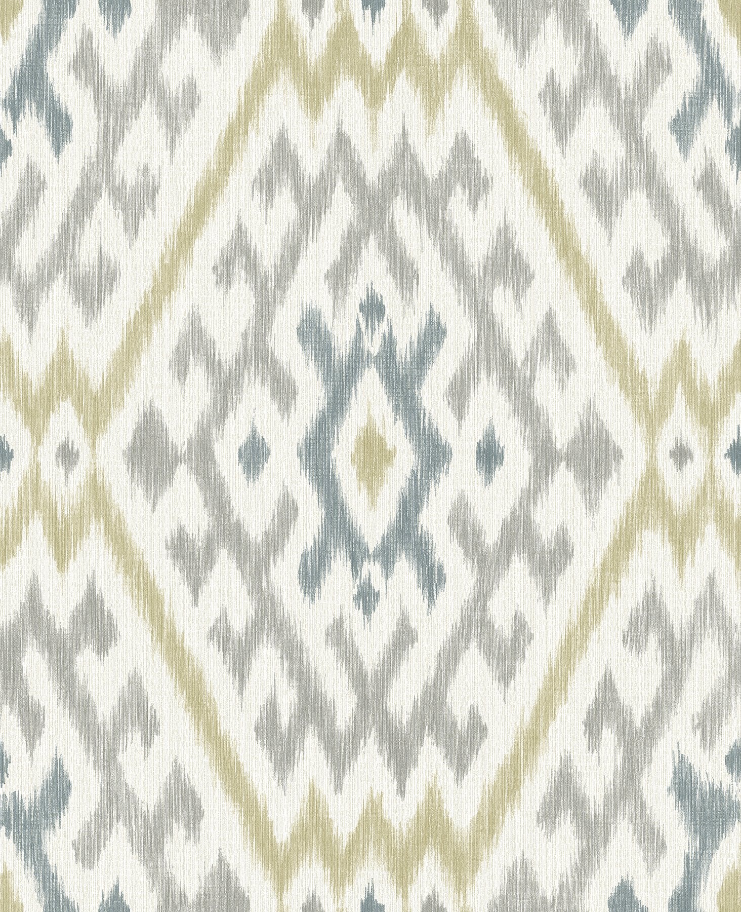Solola Chartreuse Ikat Wallpaper with Bohemian Global Pattern - A-Street Prints 4146-27235