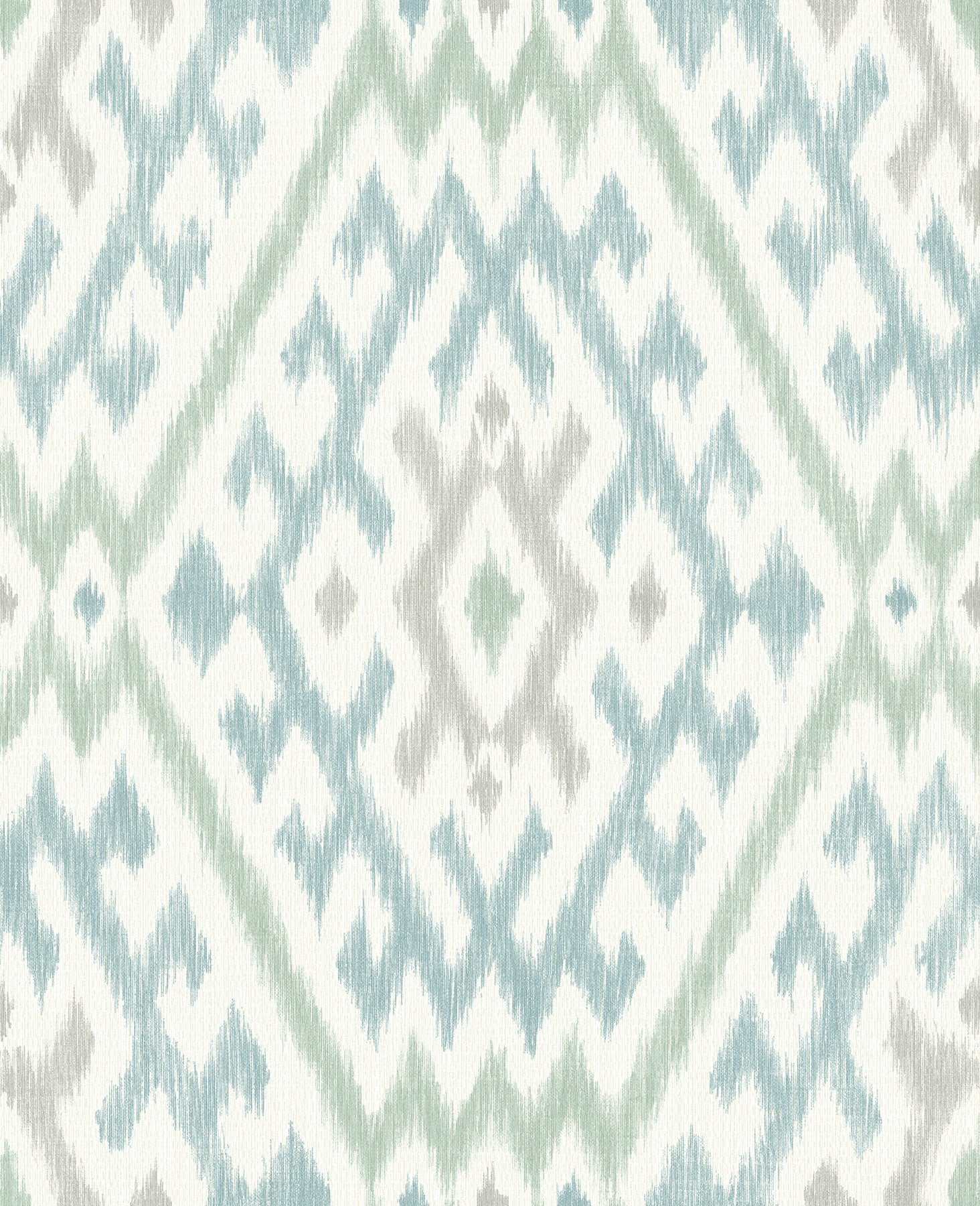 Solola Aqua Ikat Wallpaper with Bohemian Global Pattern, Raised Ink Textured - A-Street Prints 4146-27236