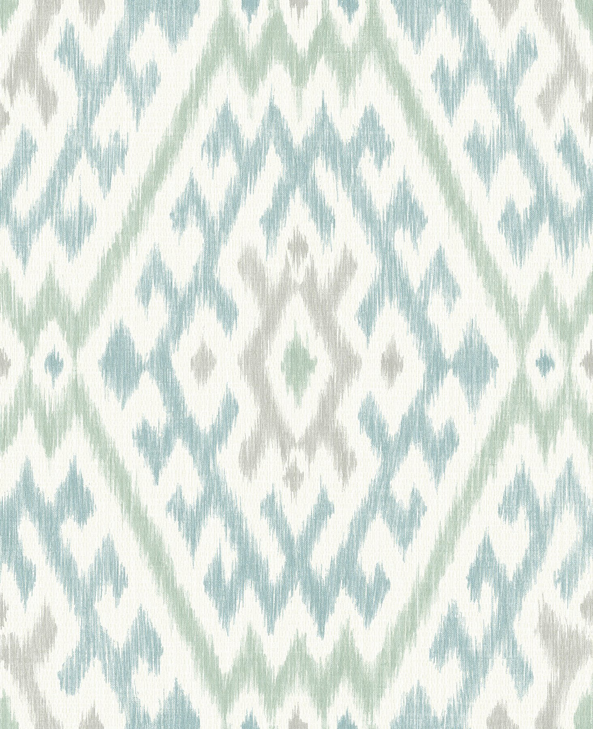 Solola Aqua Ikat Wallpaper with Bohemian Global Pattern, Raised Ink Textured - A-Street Prints 4146-27236