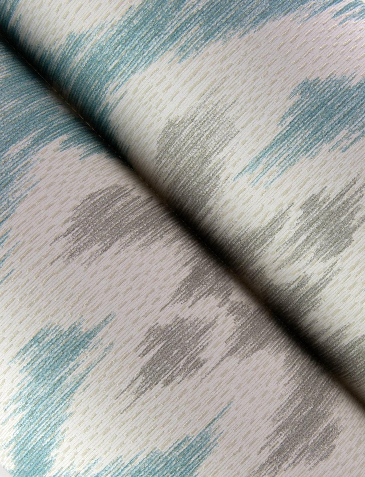 Solola Aqua Ikat Wallpaper with Bohemian Global Pattern, Raised Ink Textured - A-Street Prints 4146-27236