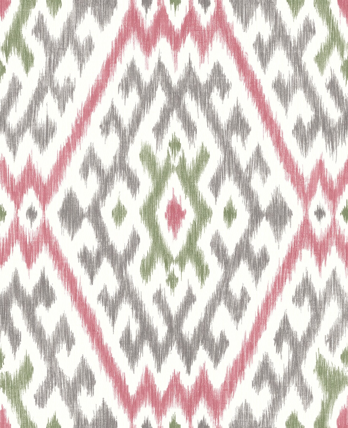 Solola Fuchsia Ikat Wallpaper with Bohemian Global Ikat Pattern - A-Street Prints 4146-27237