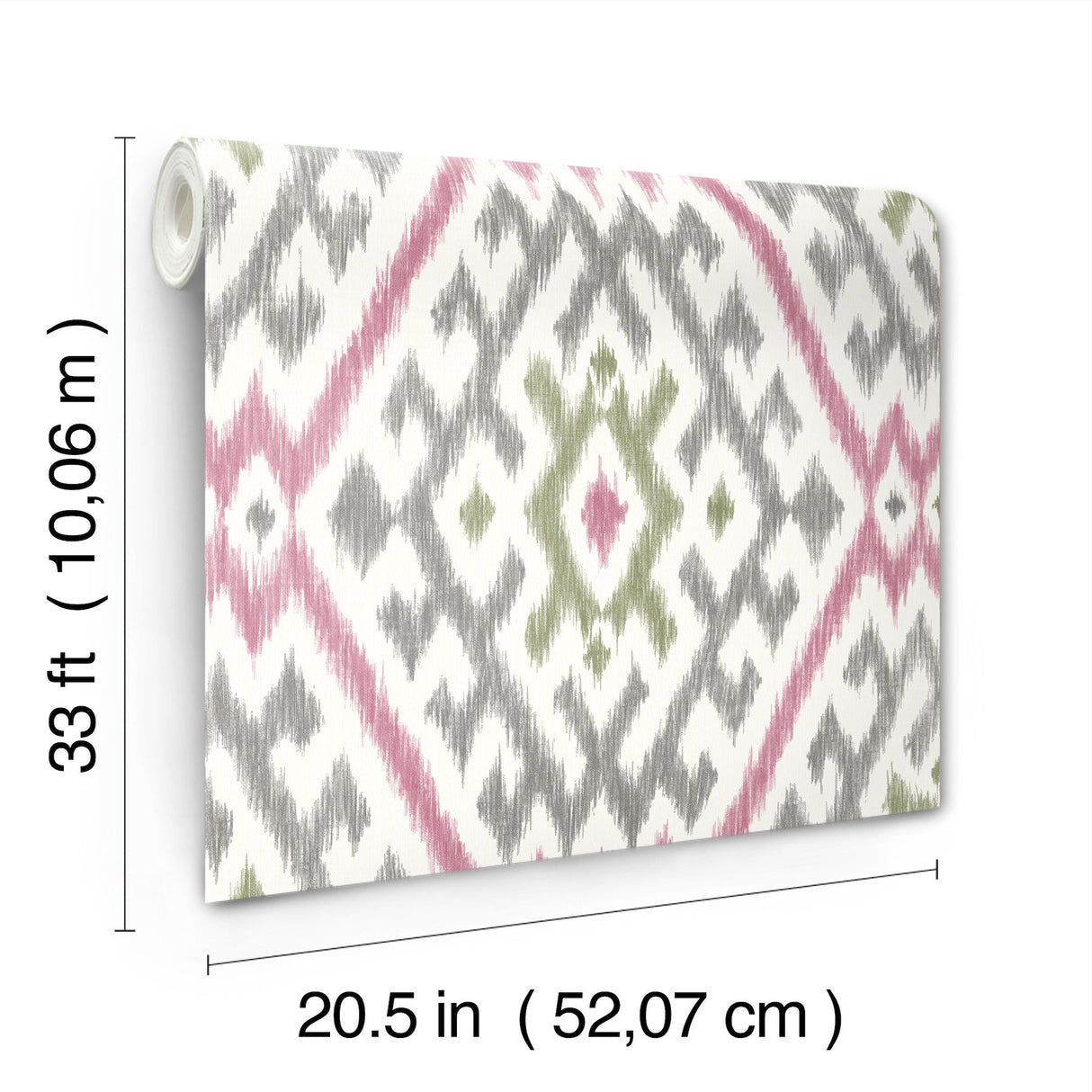 Solola Fuchsia Ikat Wallpaper with Bohemian Global Ikat Pattern - A-Street Prints 4146-27237