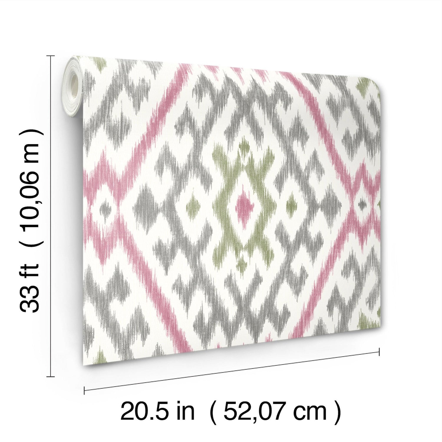 Solola Fuchsia Ikat Wallpaper with Bohemian Global Ikat Pattern - A-Street Prints 4146-27237