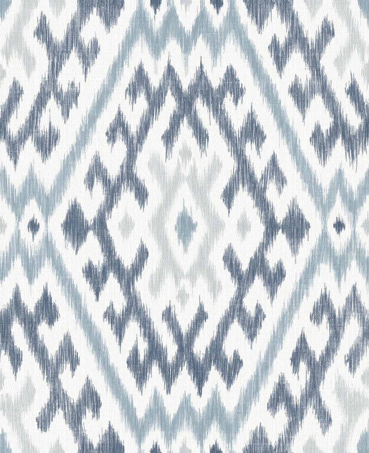 Solola Blue Ikat Wallpaper with Bohemian Global Pattern - Brewster 4146-27238