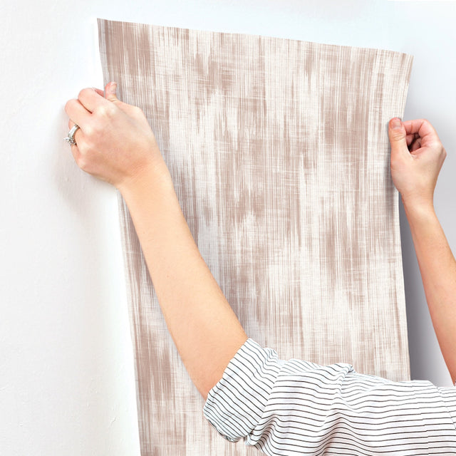 Marvel Light Pink Ripple Wallpaper with Textured Fabric-Inspired Graphic Pattern - A-Street Prints 4146-27242