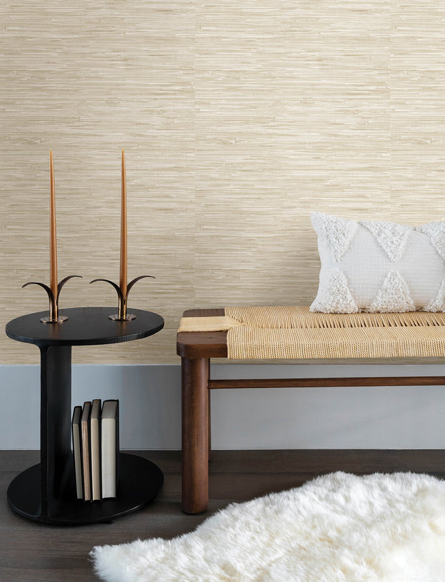 Exhale Dove Woven Faux Grasscloth Wallpaper in Dove with Faux Grasscloth Pattern - A-Street Prints 4146-27258