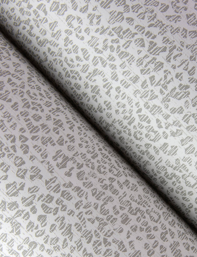 Soul Grey Leopard Print Wallpaper with Bohemian Textured Raised Ink - Brewster 4146-27265