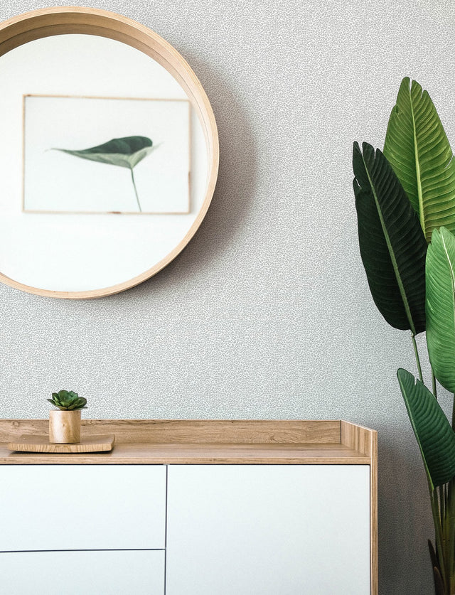 Soul Grey Leopard Print Wallpaper with Bohemian Textured Raised Ink - Brewster 4146-27265