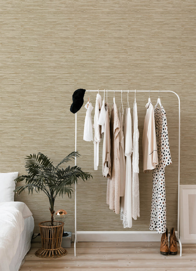 Exhale Light Brown by A-Street Prints Woven Faux Grasscloth Wallpaper – A-Street Prints 4147-27259