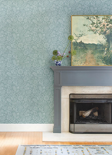 Marta Teal by A-Street Prints Floral Trail Wallpaper – A-Street Prints 4147-27363