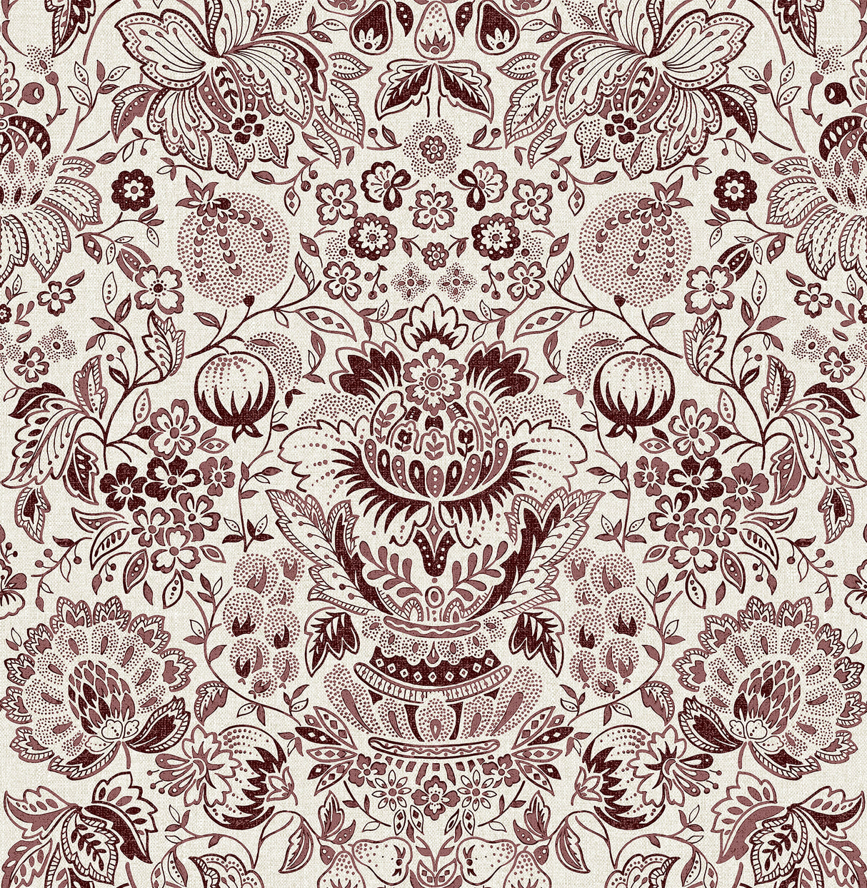 Blanche Plum Floral Damask Wallpaper by A-Street Prints