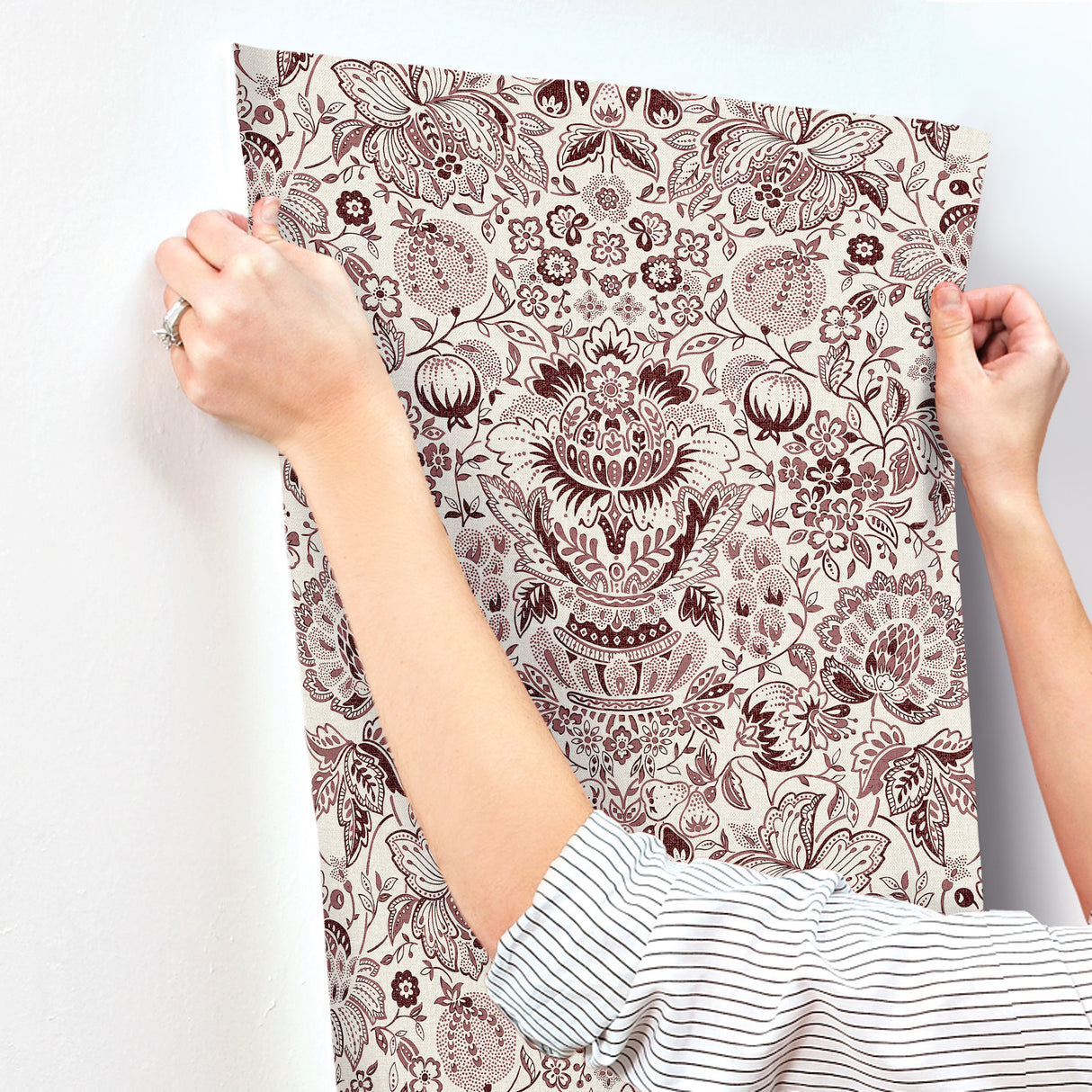 Blanche Plum by A-Street Prints Floral Damask Wallpaper – A-Street Prints 4147-27373