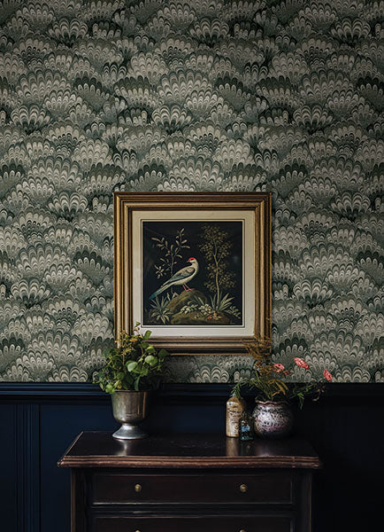 Octavia Dark Green by A-Street Prints Marbled Ink Wallpaper – A-Street Prints 4147-27377