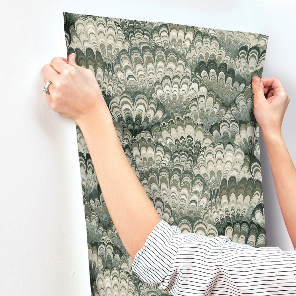 Octavia Dark Green by A-Street Prints Marbled Ink Wallpaper – A-Street Prints 4147-27377