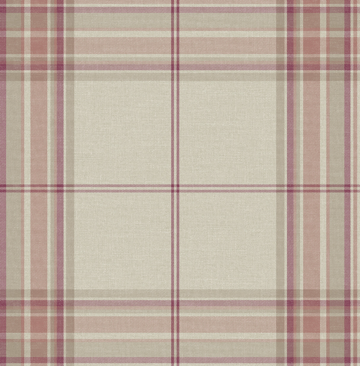 Westley Magenta plaid wallpaper pattern and roll view