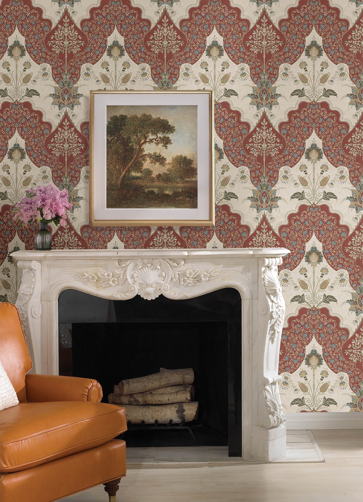 Auden Ruby Floral Grandeur Ruby by A-Street Prints Botanical Wallpaper – A-Street Prints 4147-27390
