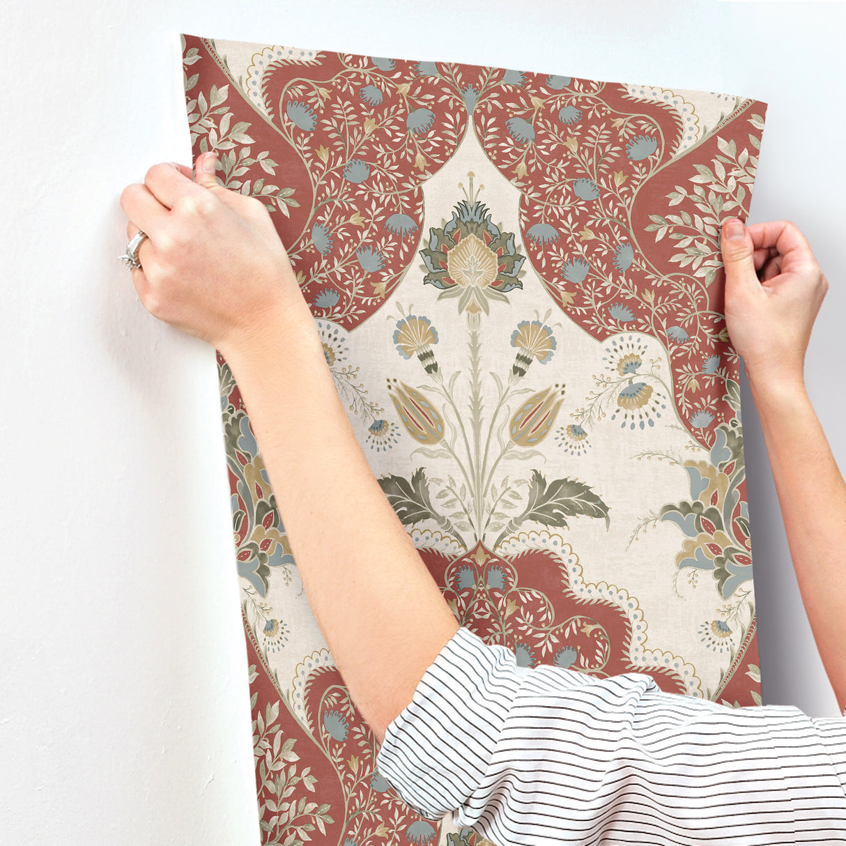 Auden Ruby Floral Grandeur Ruby by A-Street Prints Botanical Wallpaper – A-Street Prints 4147-27390