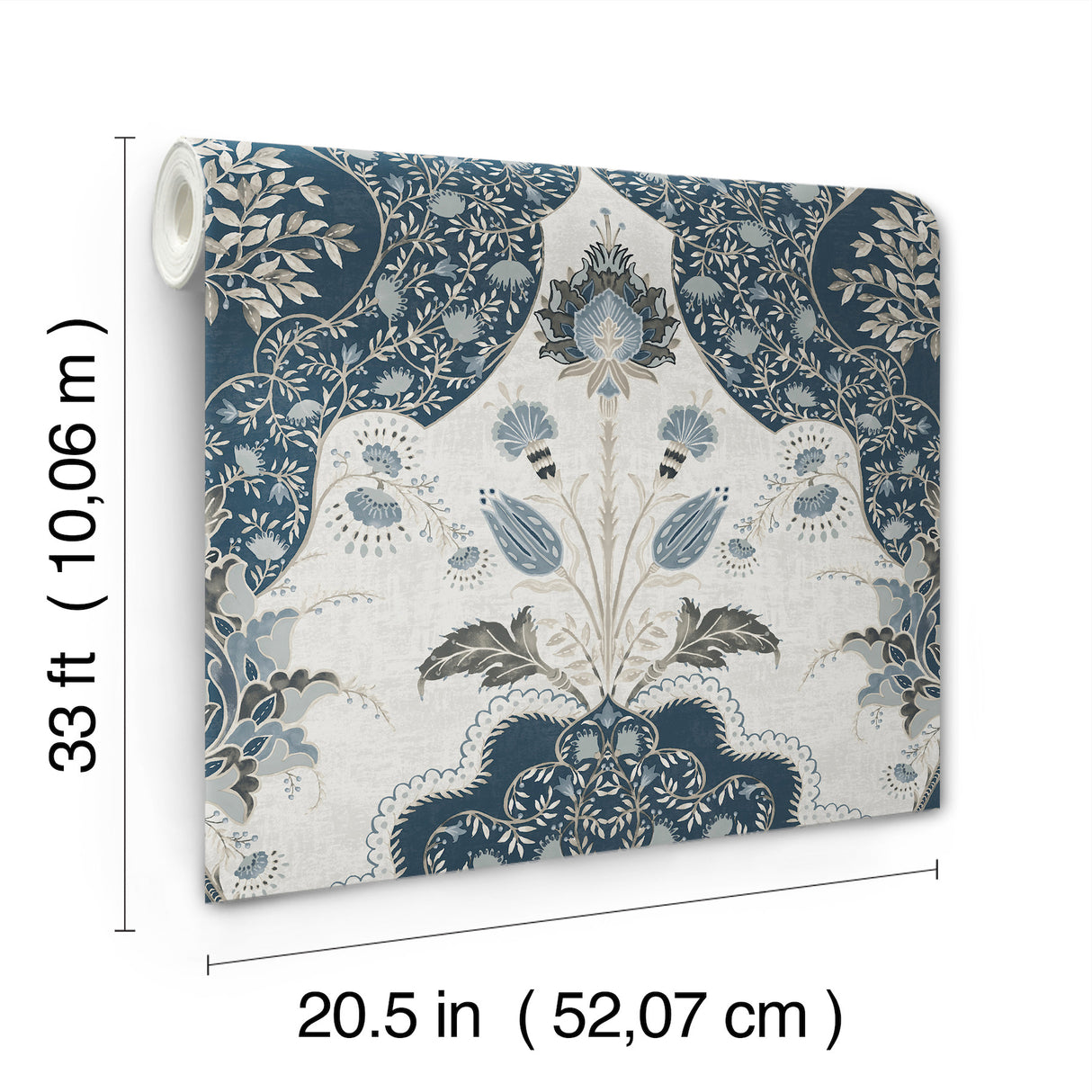 Auden Dark Blue by A-Street Prints Floral Grandeur Wallpaper – A-Street Prints 4147-27392