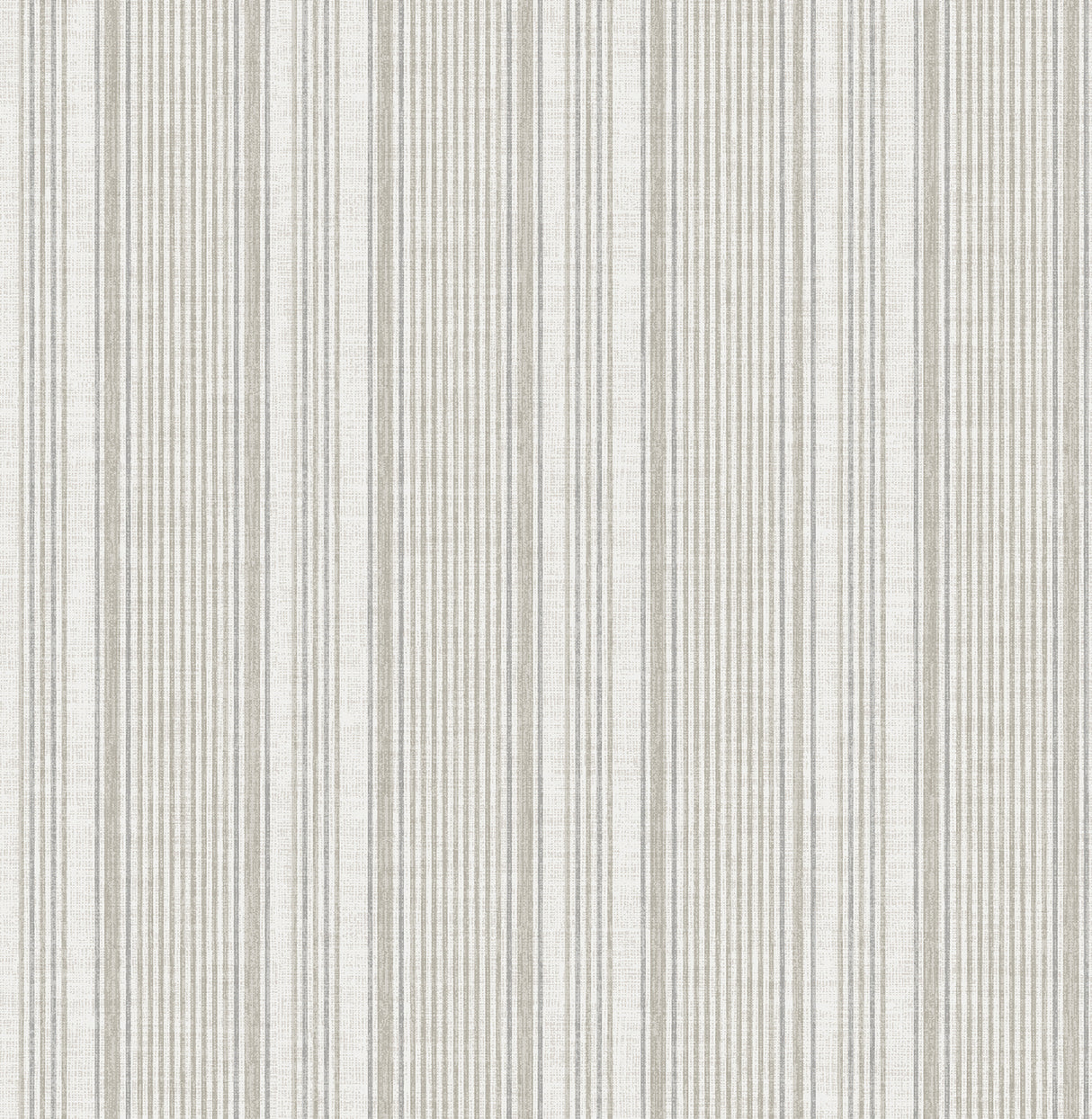 Ayanna Neutral Striped Wallpaper pattern in taupe/grey on cream, 20.5 in x 33 ft roll