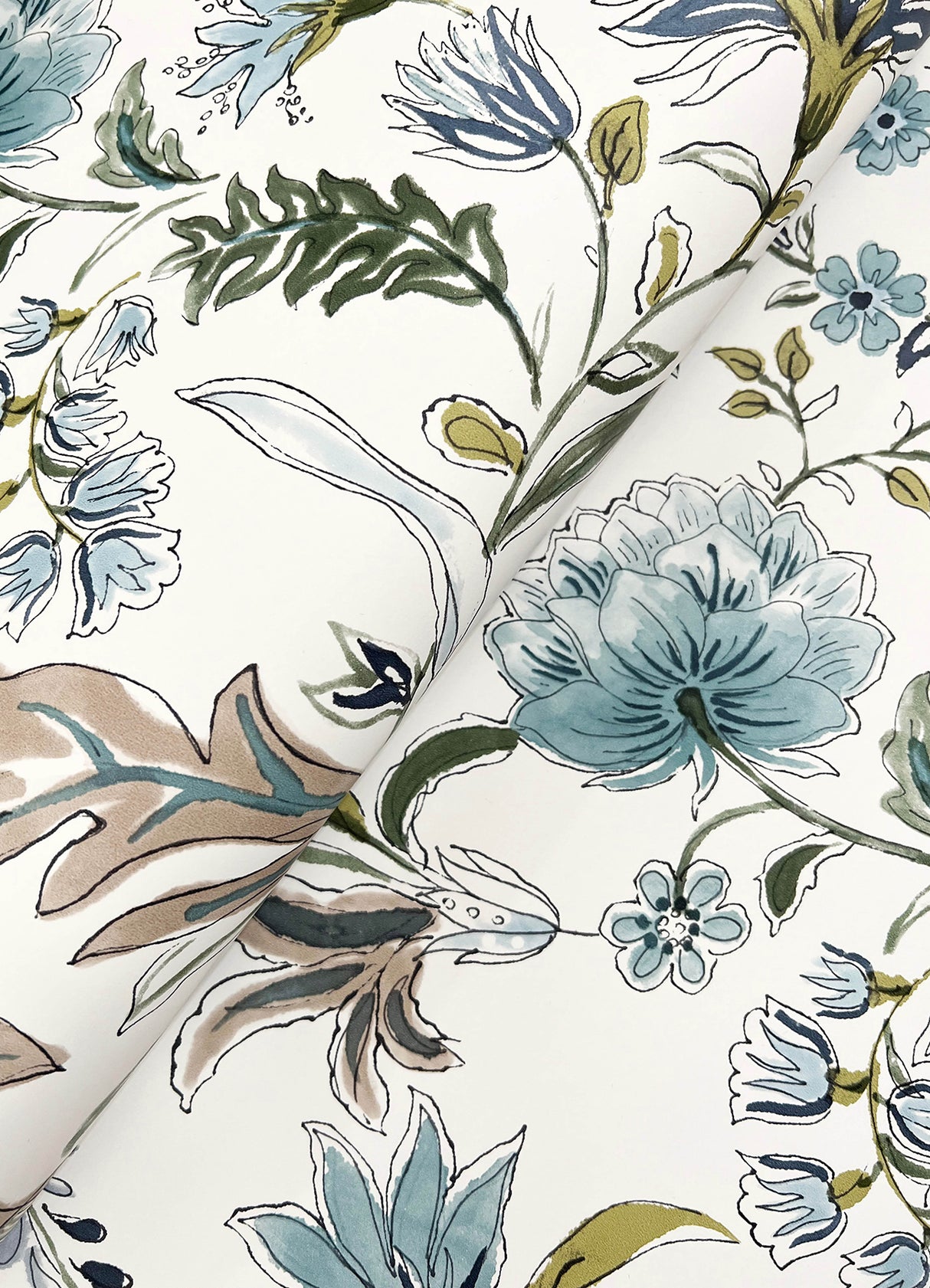 Teonna Blue by A-Street Prints Floral Stripe Wallpaper – A-Street Prints 4147-27398